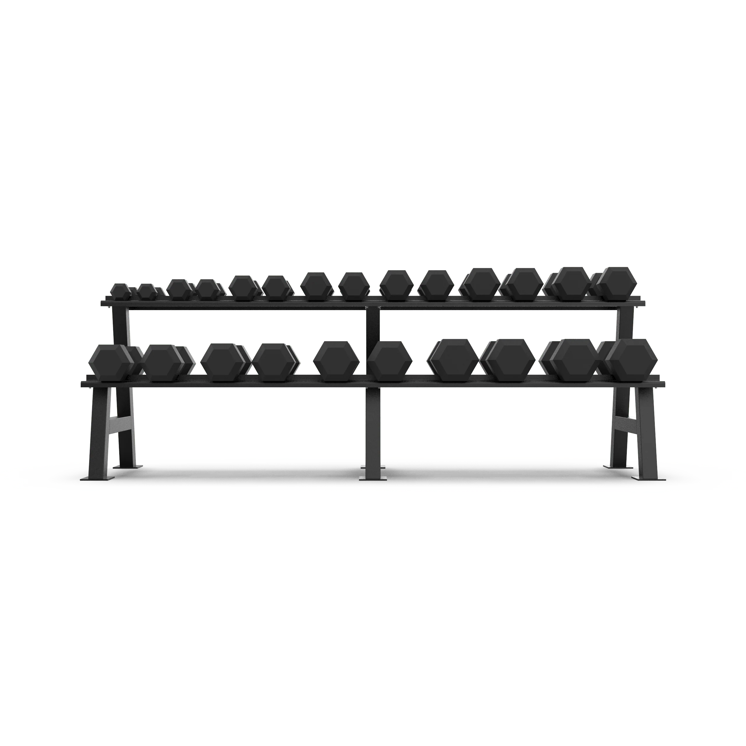 2 Tier Hex Dumbbell Rack with 2.5-30kg Hex Dumbbell Set - Image 3
