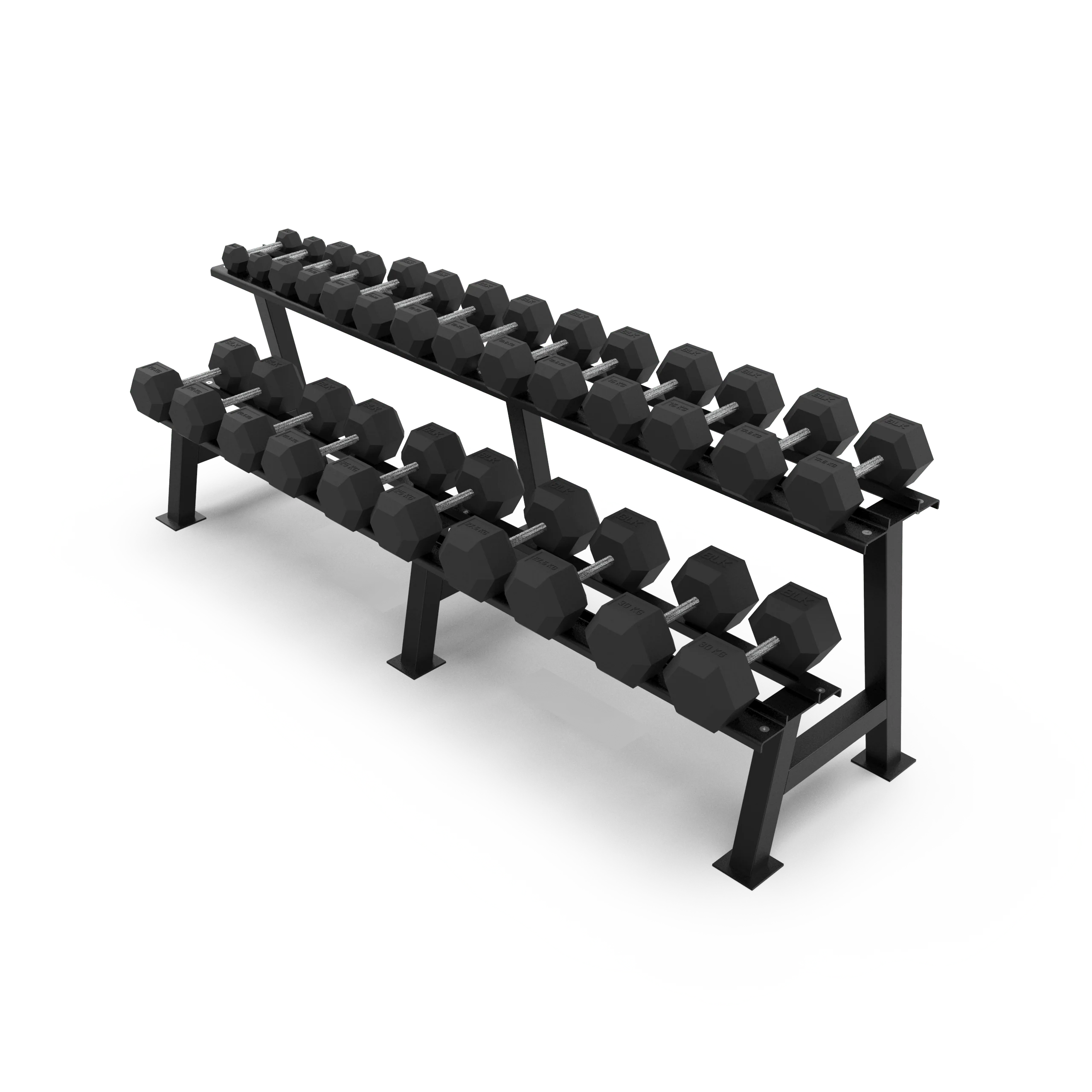 2 Tier Hex Dumbbell Rack with 2.5-30kg Hex Dumbbell Set - Image 4