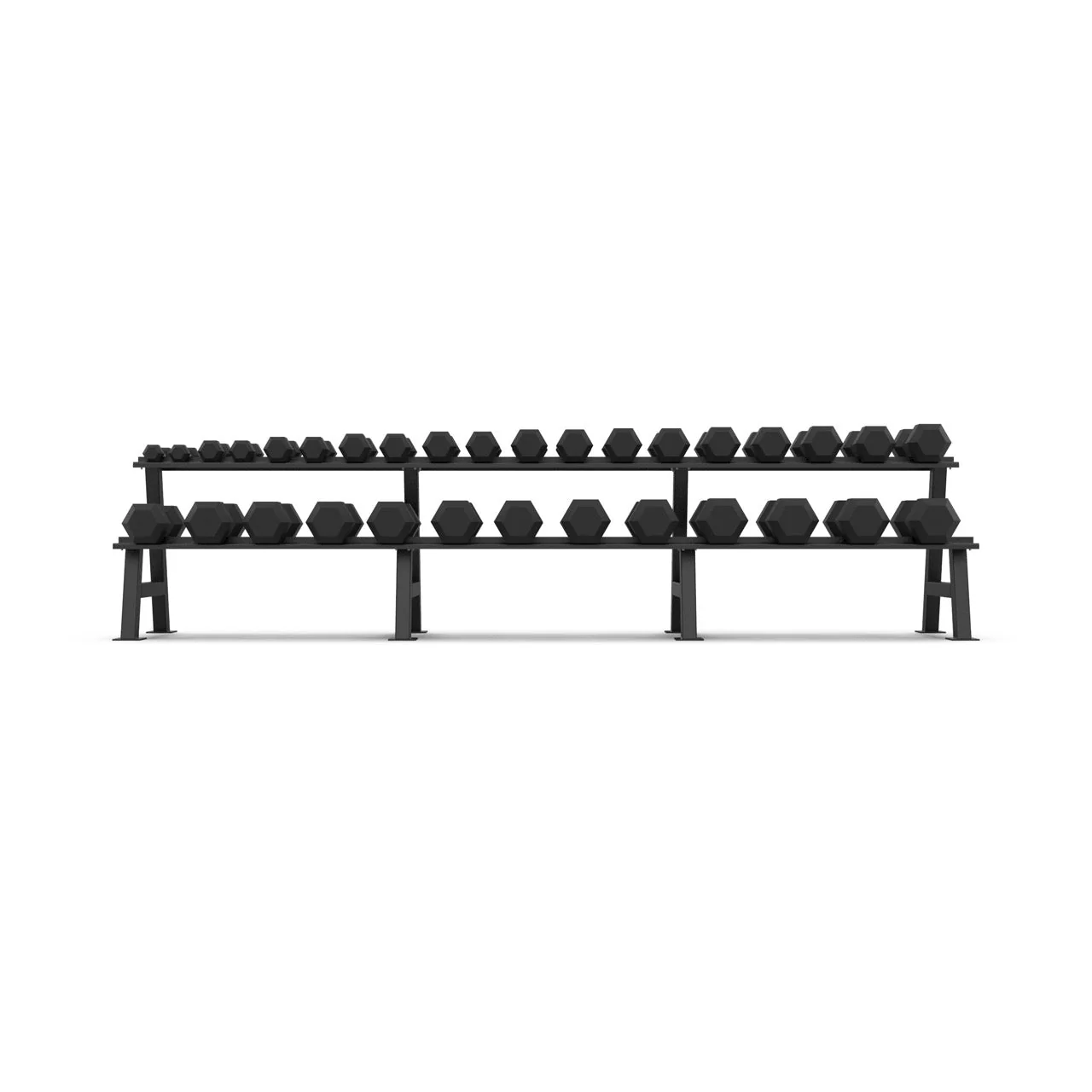 2 Tier Hex Dumbbell Rack with 2.5-40kg Hex Dumbbell Set - Image 3