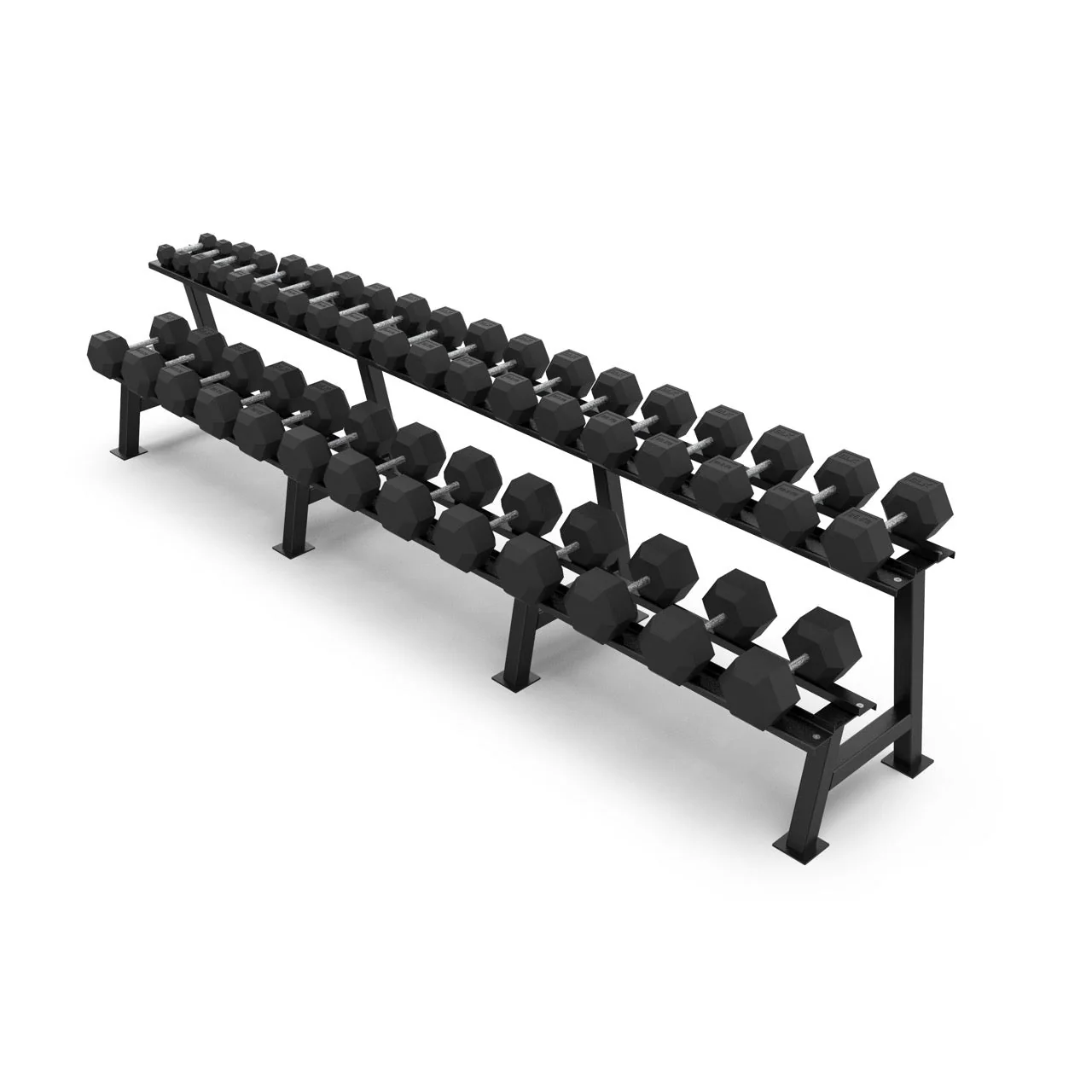 2 Tier Hex Dumbbell Rack with 2.5-40kg Hex Dumbbell Set - Image 4