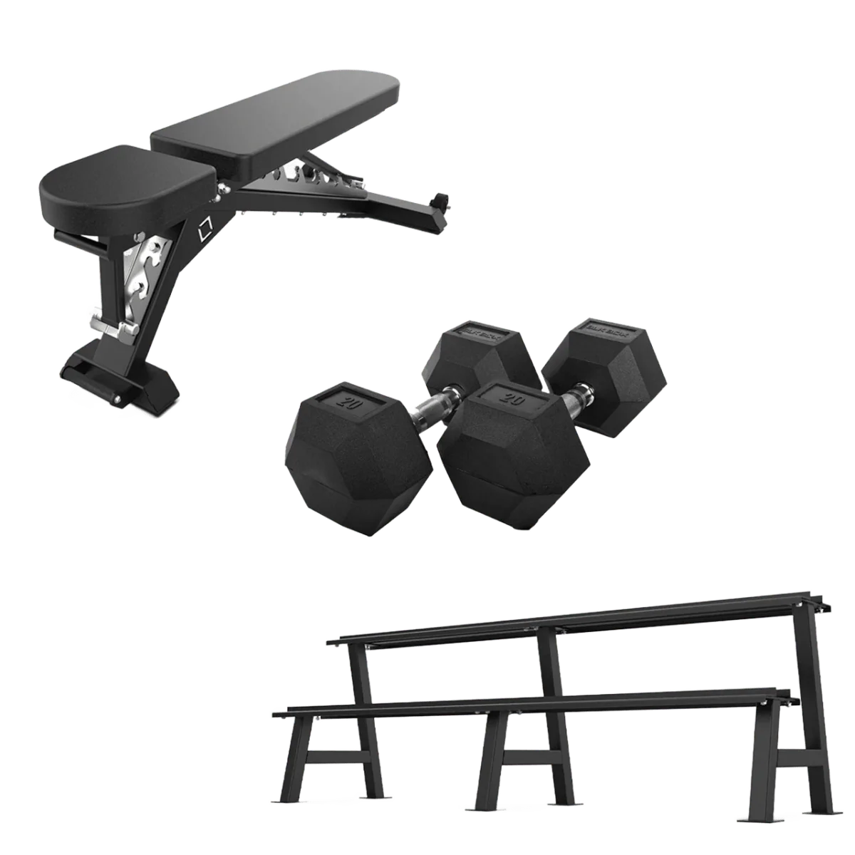 Adjustable Bench & Hex Dumbbell Set
