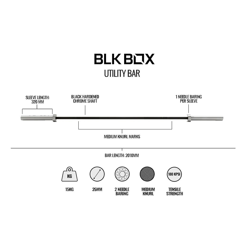 Utility Bar - 20kg 7ft Olympic Barbell - Image 5