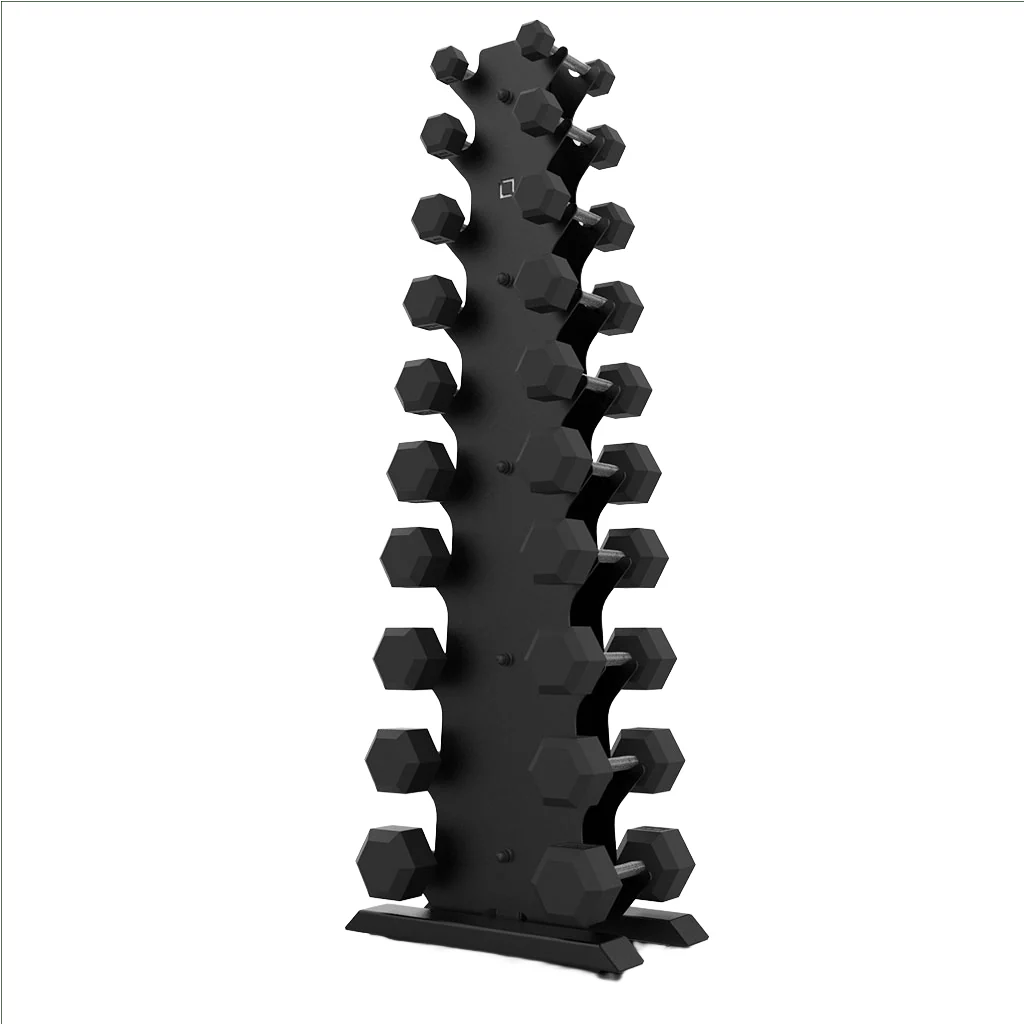 Vertical Dumbbell Rack with Premium Round Urethane Dumbbell Set - Image 5