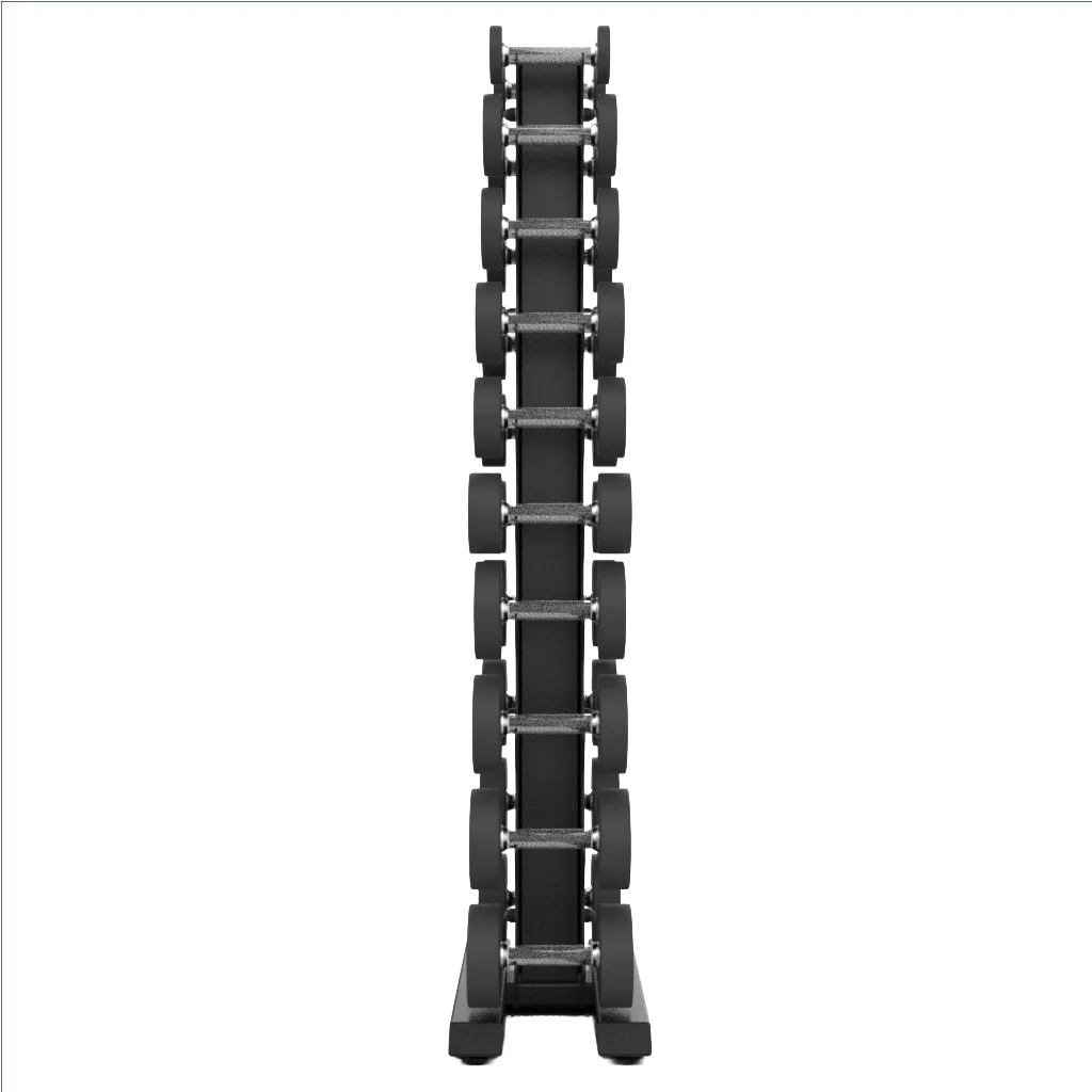 Vertical Dumbbell Rack with Premium Round Urethane Dumbbell Set - Image 6