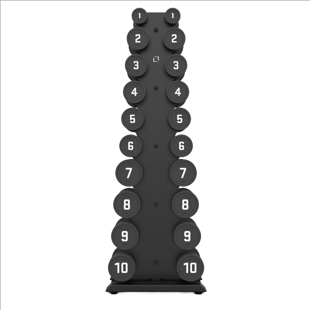 Vertical Dumbbell Rack with Premium Round Urethane Dumbbell Set - Image 7